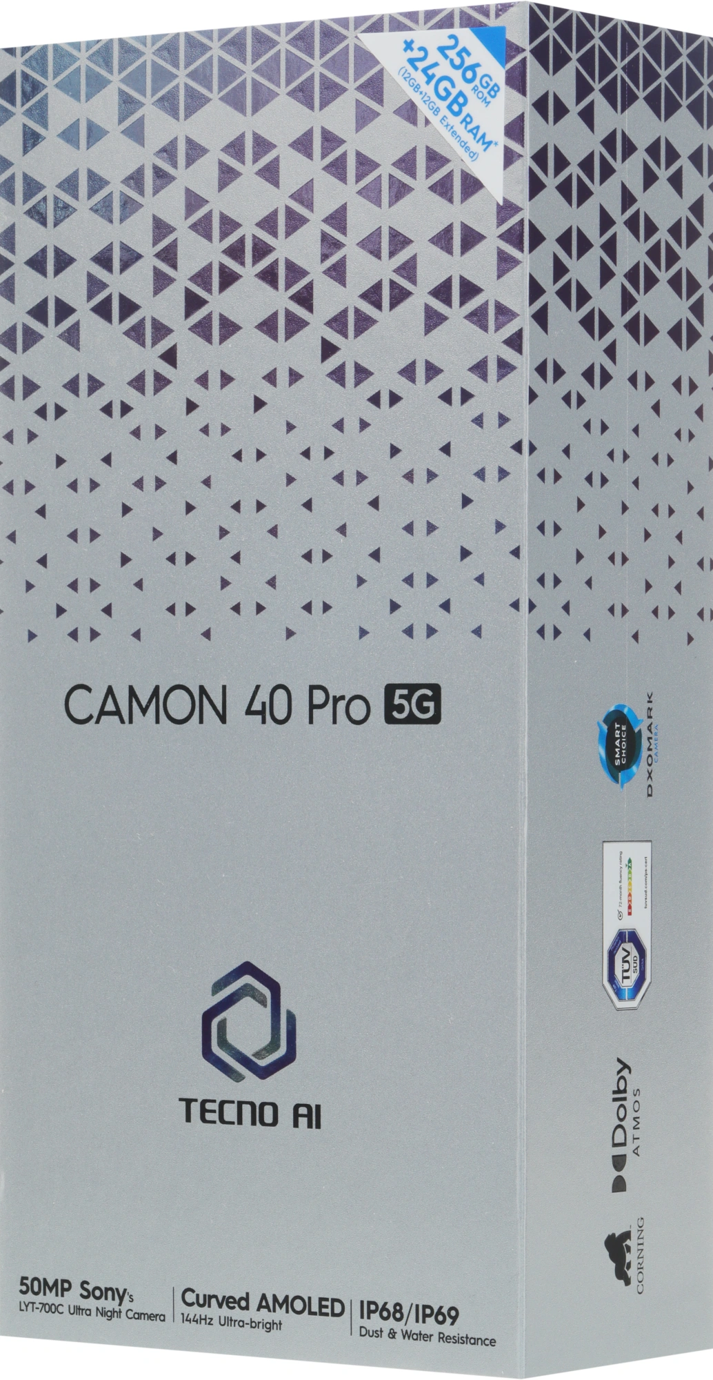Смартфон Tecno Camon 40 Pro 5G 12ГБ/256ГБ, черный (cm7 256+12 galaxy black) от официального дилера в России