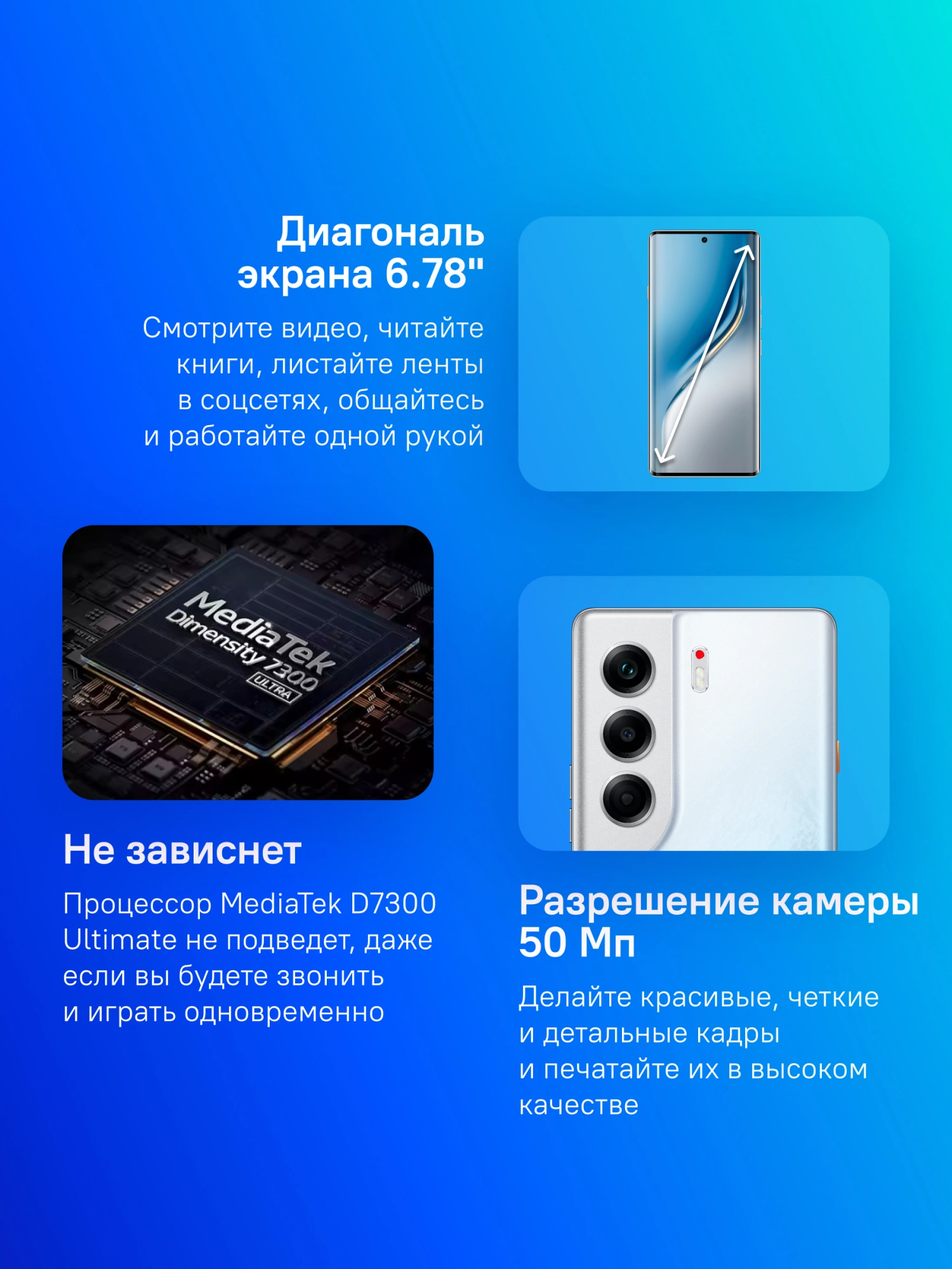 Смартфон Tecno Camon 40 Pro 5G 12ГБ/256ГБ, белый ледяной (cm7 256+12 glacier white) от официального дилера в России