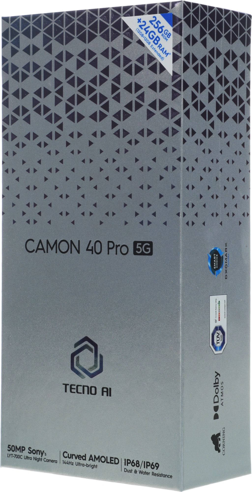Смартфон Tecno Camon 40 Pro 5G 12ГБ/256ГБ, белый ледяной (cm7 256+12 glacier white) от официального дилера в России
