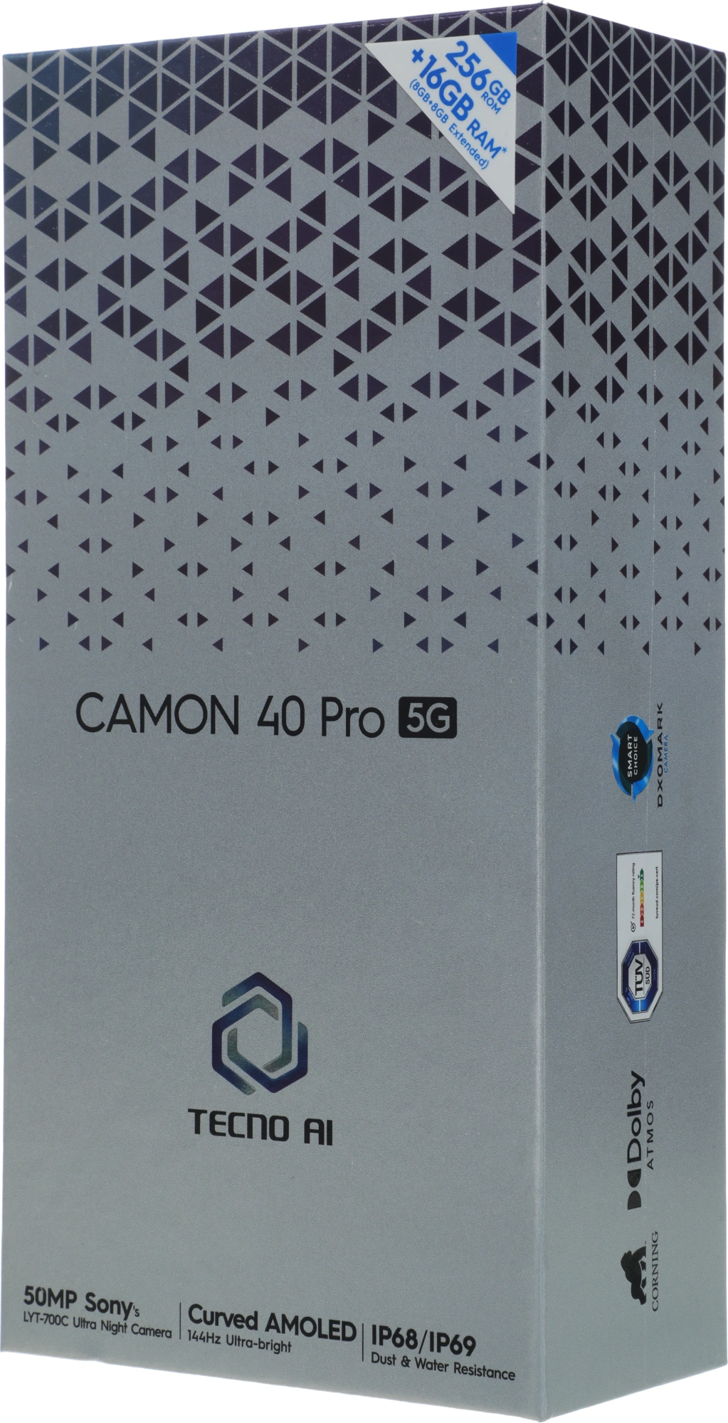 Смартфон Tecno Camon 40 Pro 5G 8ГБ/256ГБ, белый ледяной (cm7 256+8 glacier white) от официального дилера в России