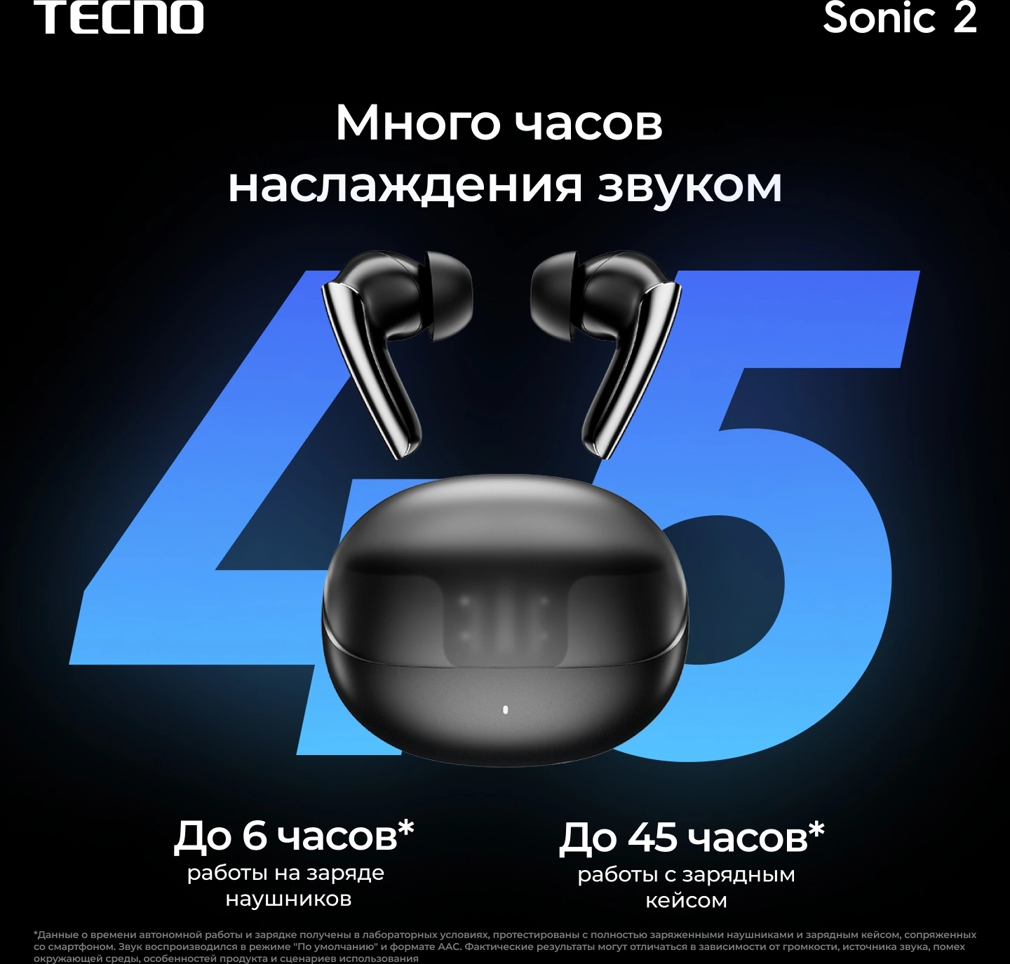 Беспроводные наушники Tecno Sonic 2, белый (sc02 white) от официального дилера в России