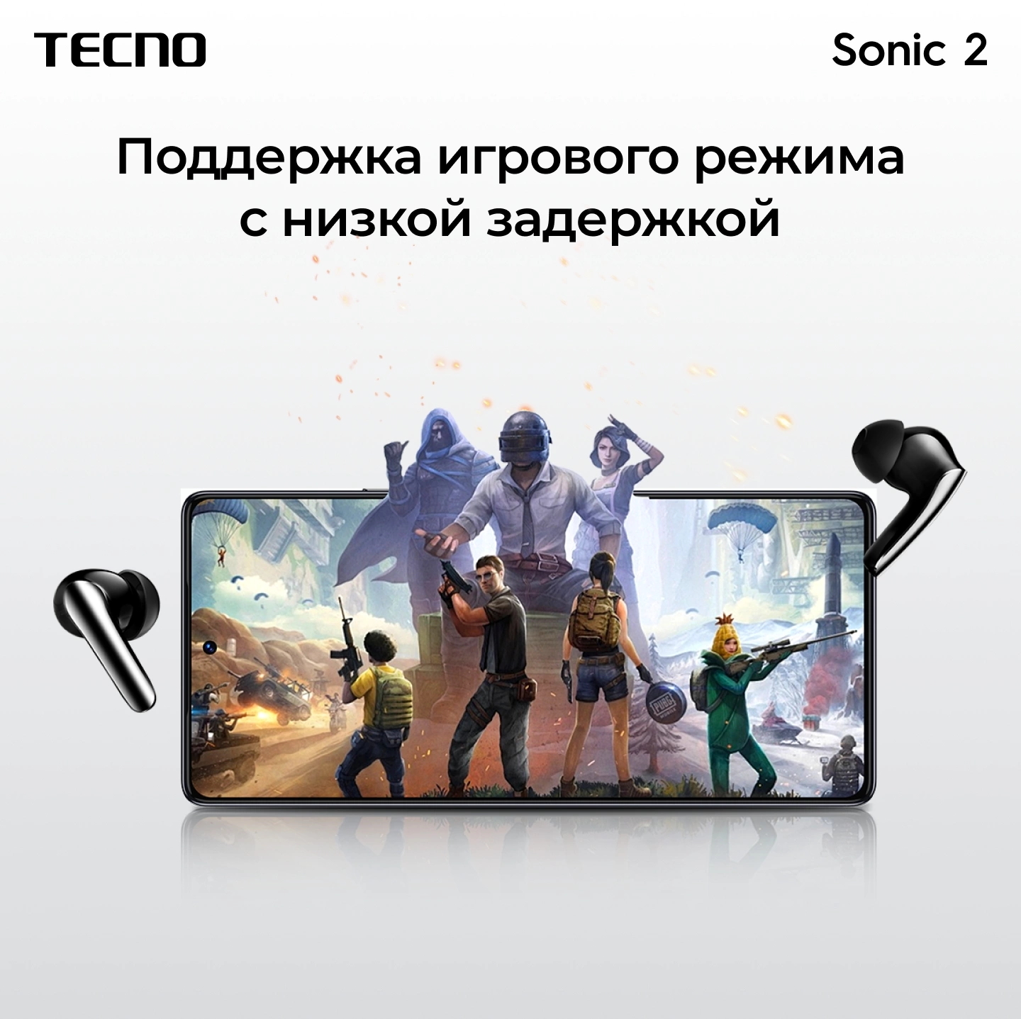 Беспроводные наушники Tecno Sonic 2, белый (sc02 white) от официального дилера в России