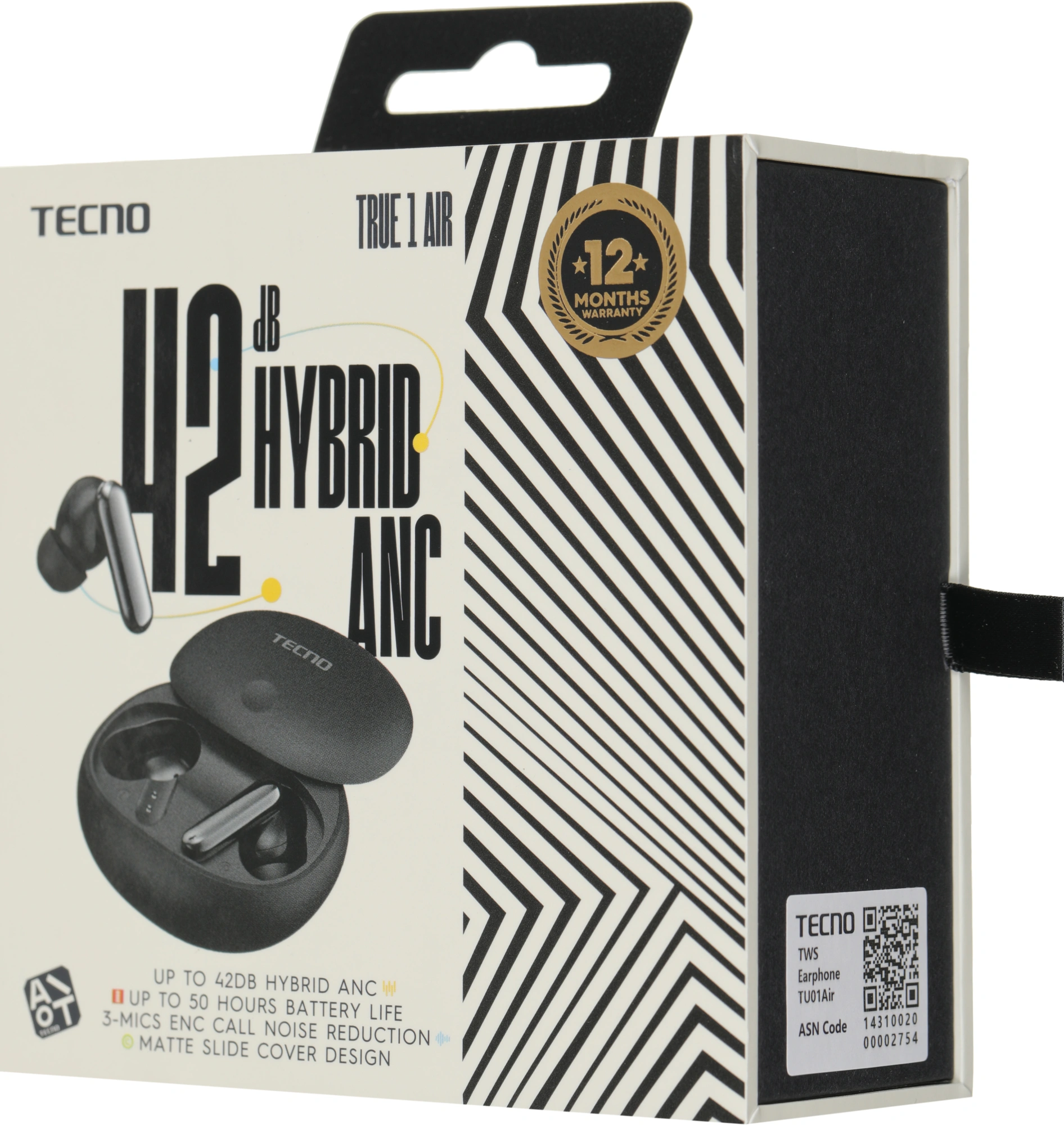 Беспроводные наушники Tecno True 1 Air, черный (tu01 air elegant black) от официального дилера в России