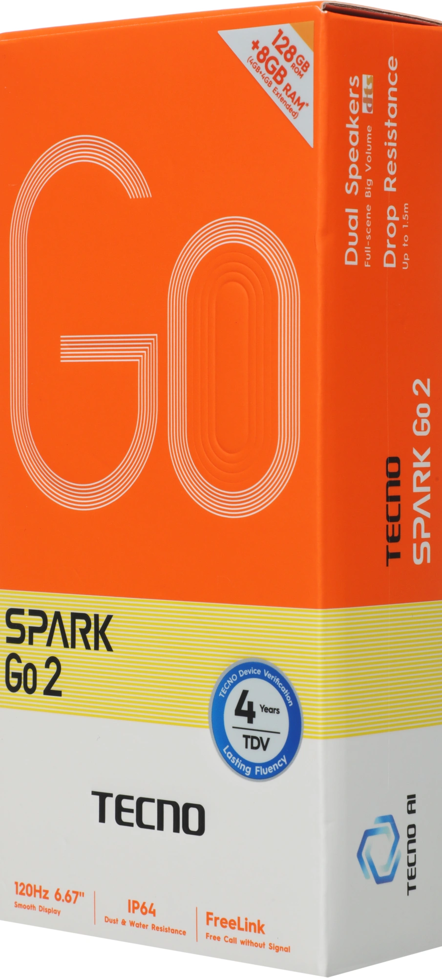 Смартфон Tecno Spark Go 2 4ГБ/128ГБ, черный (km4 128+4 ink black) от официального дилера в России