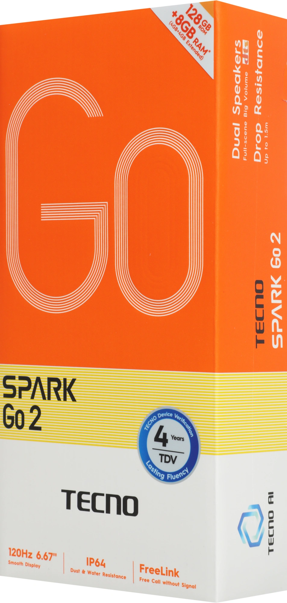 Смартфон Tecno Spark Go 2 4ГБ/128ГБ, белый (km4 128+4 veil white) от официального дилера в России