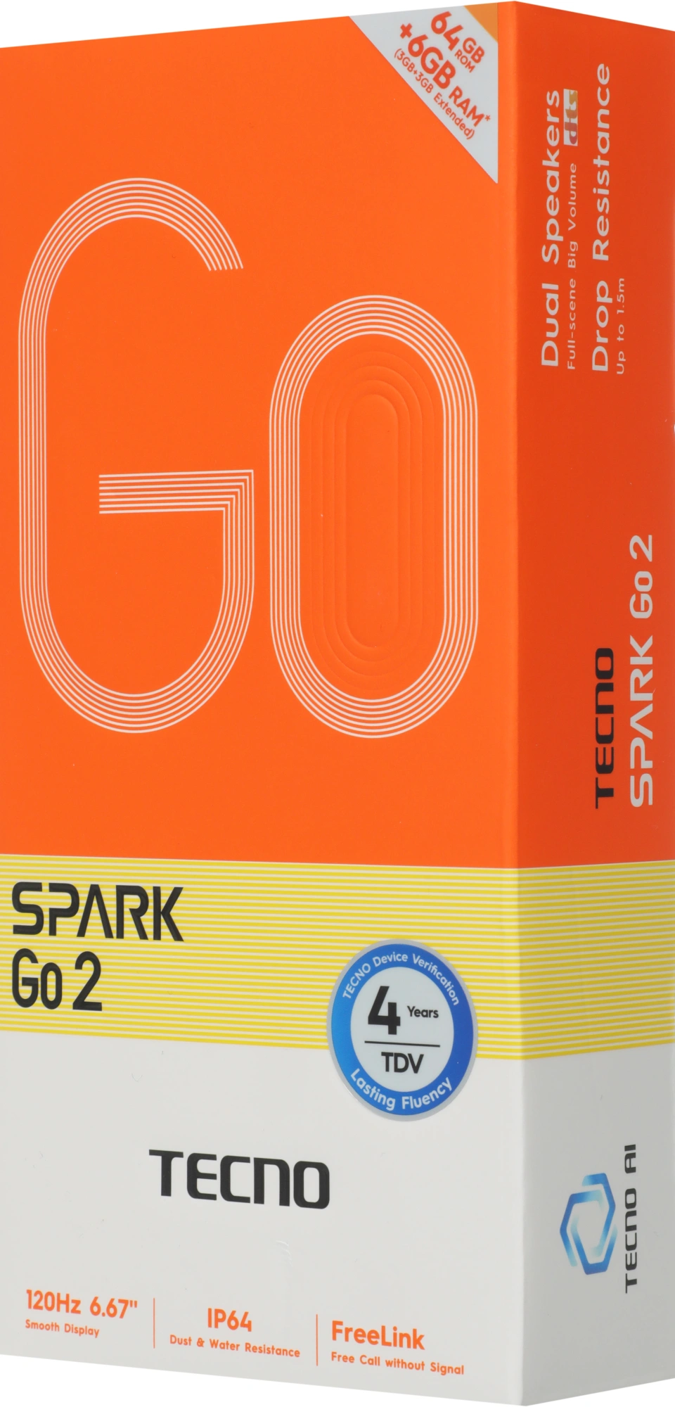 Смартфон Tecno Spark Go 2 3ГБ/64ГБ, зеленый (km4 64+3 turquoise green) от официального дилера в России