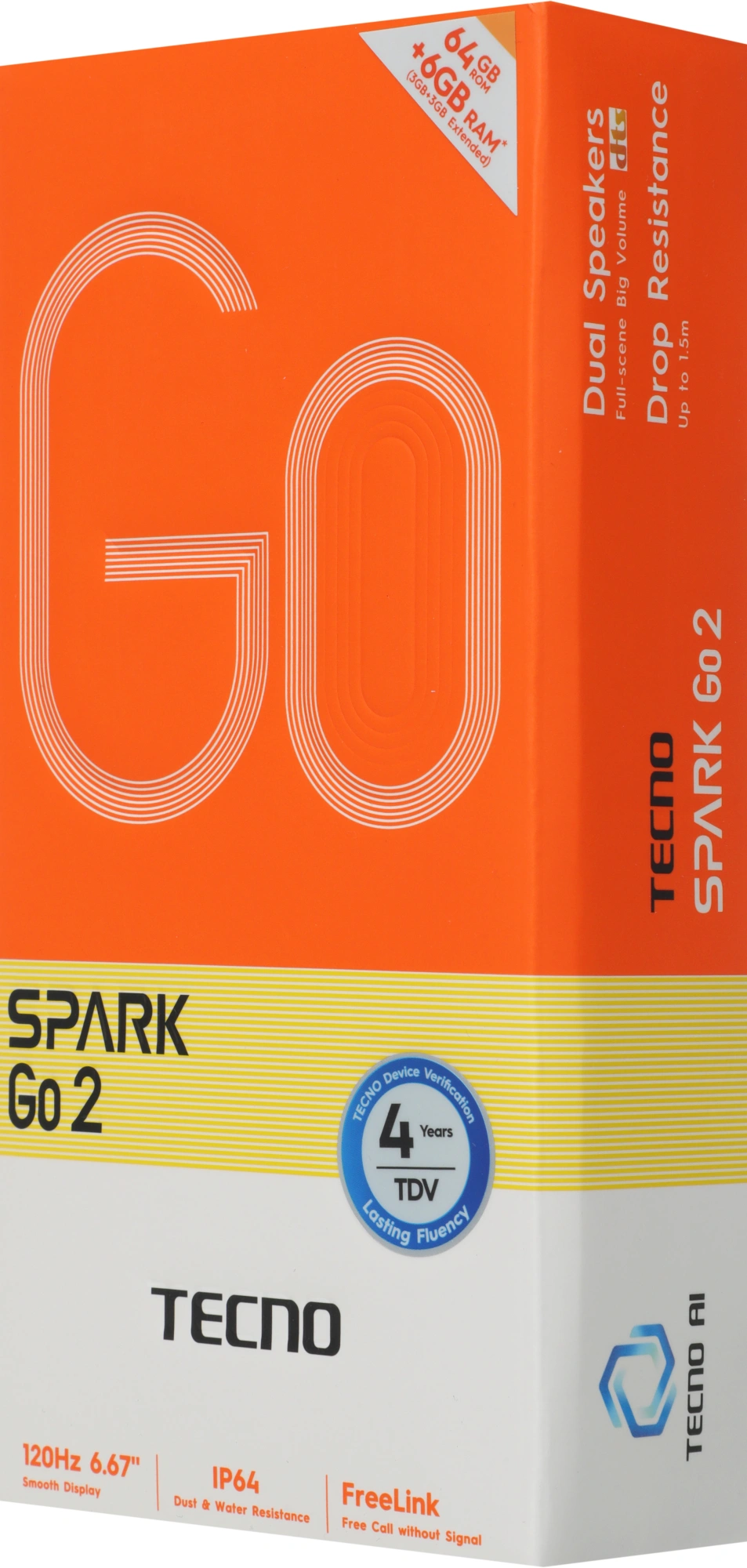 Смартфон Tecno Spark Go 2 3ГБ/64ГБ, белый (km4 64+3 veil white) от официального дилера в России