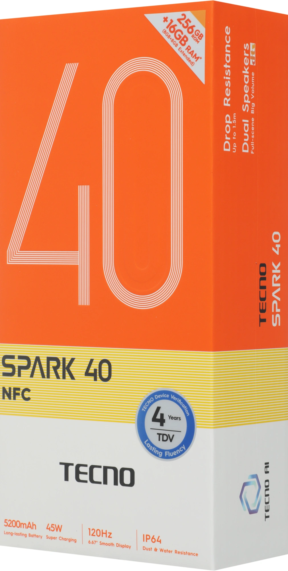 Смартфон Tecno Spark 40 8ГБ/256ГБ, черный (km5n 256+8 ink black) от официального дилера в России