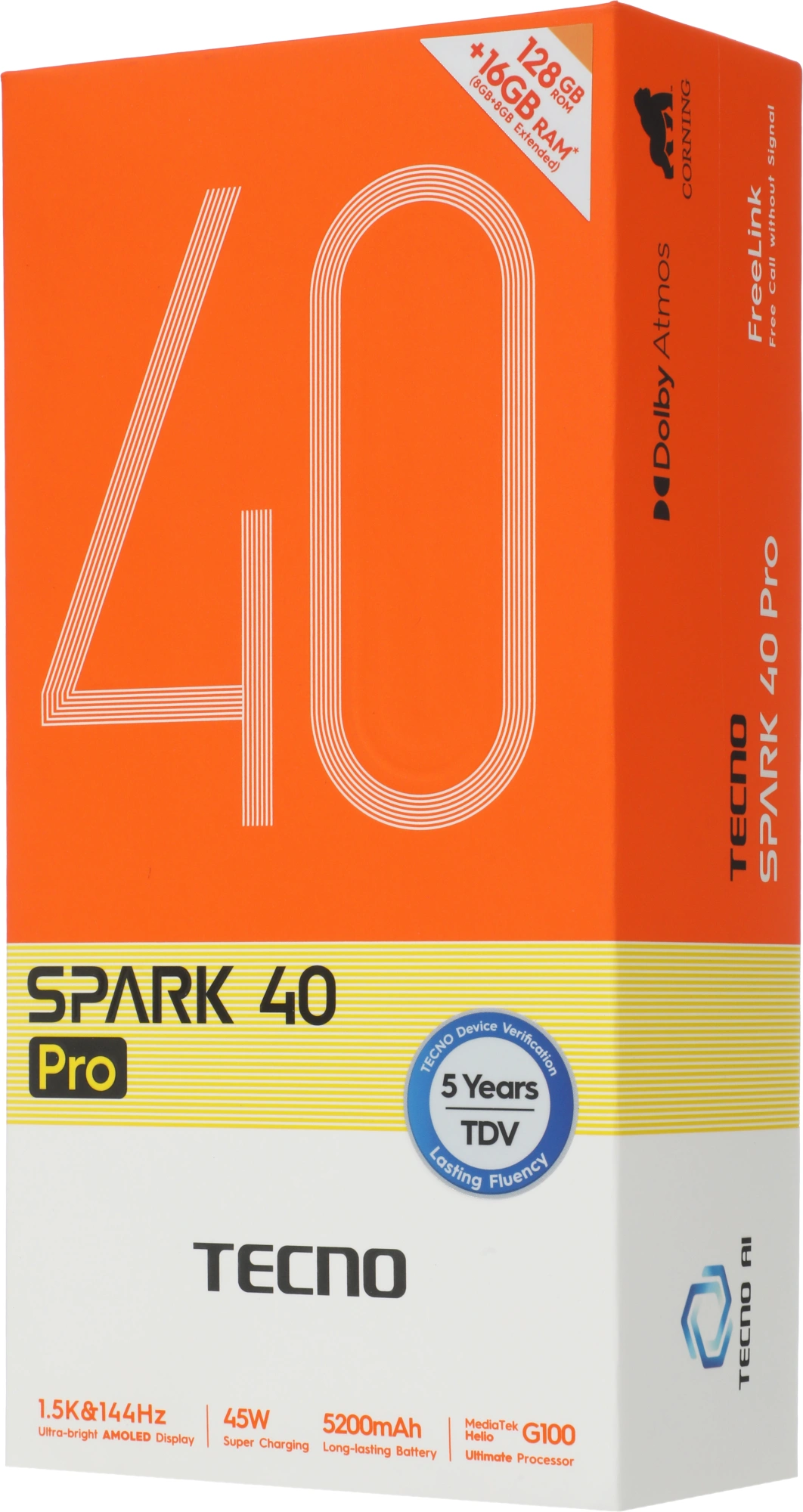 Смартфон Tecno Spark 40 Pro 8ГБ/128ГБ, черный (km6 128+8 ink black) от официального дилера в России