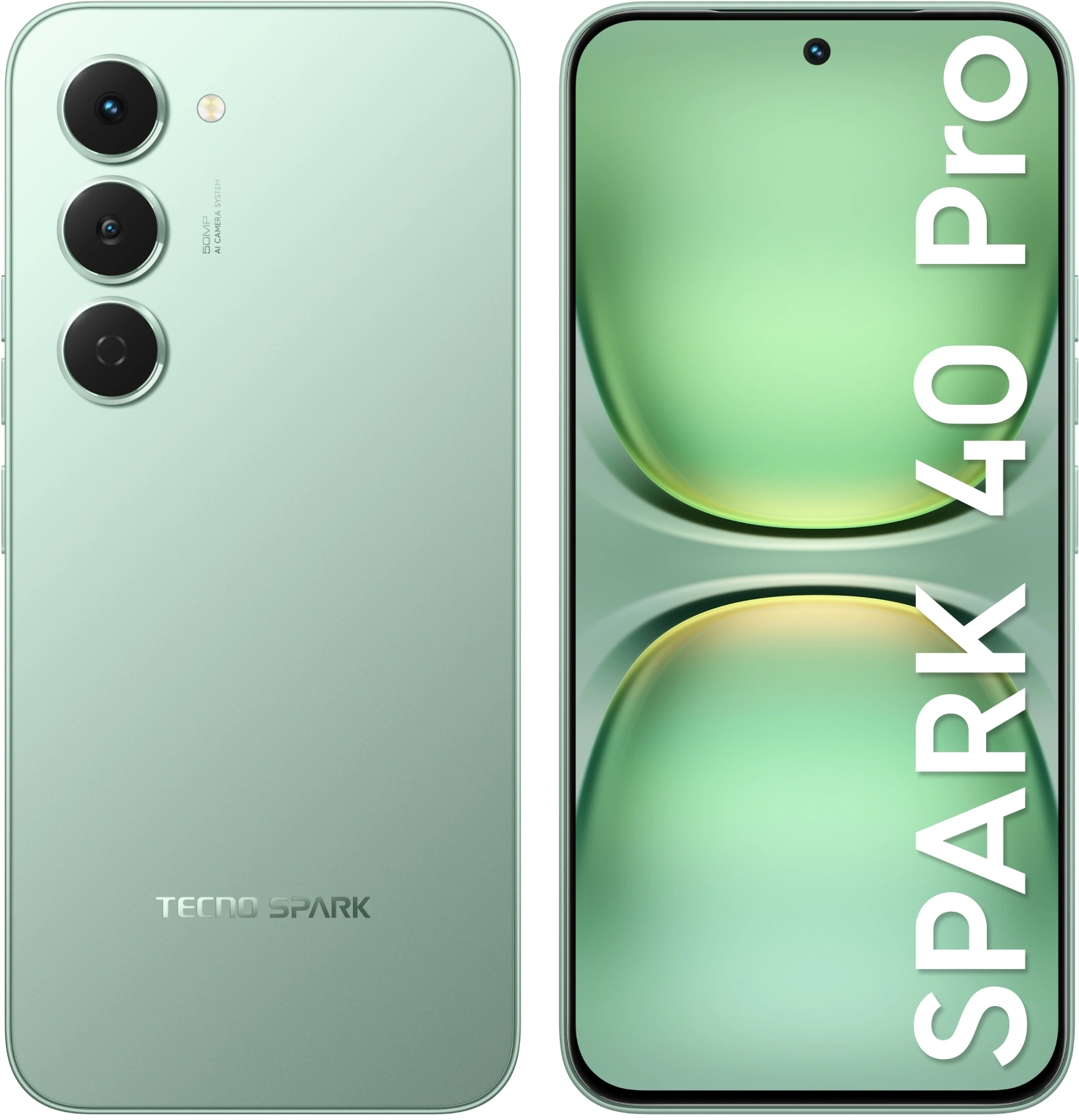 Смартфон Tecno Spark 40 Pro 8ГБ/256ГБ, зеленый (km6 256+8 bamboo green) от официального дилера в России