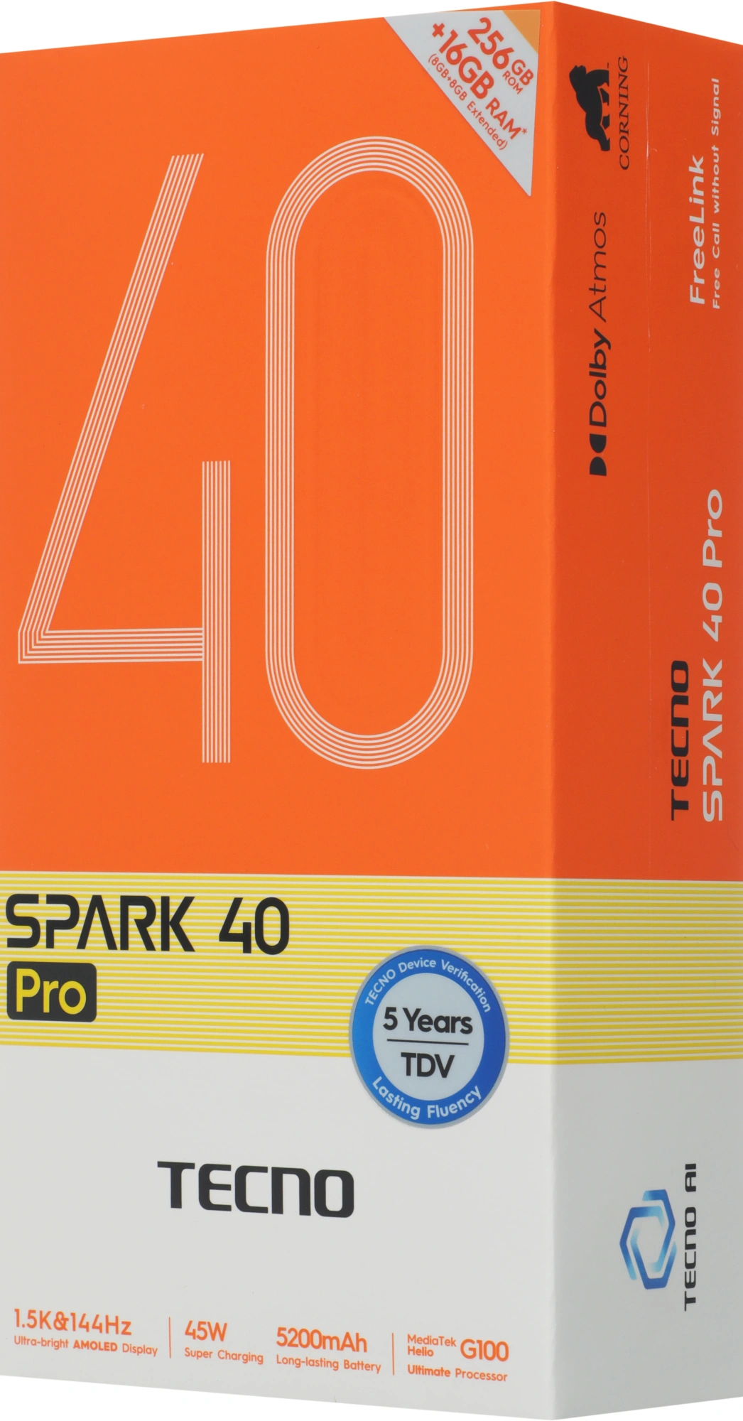 Смартфон Tecno Spark 40 Pro 8ГБ/256ГБ, зеленый (km6 256+8 bamboo green) от официального дилера в России