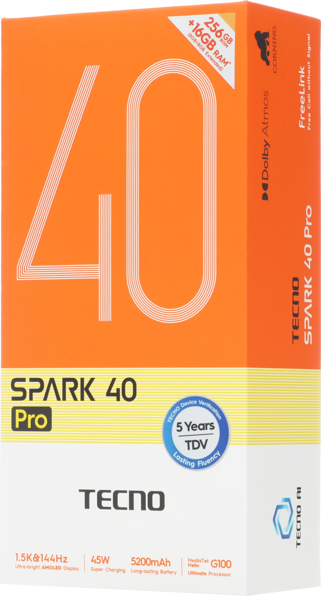 Смартфон Tecno Spark 40 Pro 8ГБ/256ГБ, титан (km6 256+8 moon titanium) от официального дилера в России