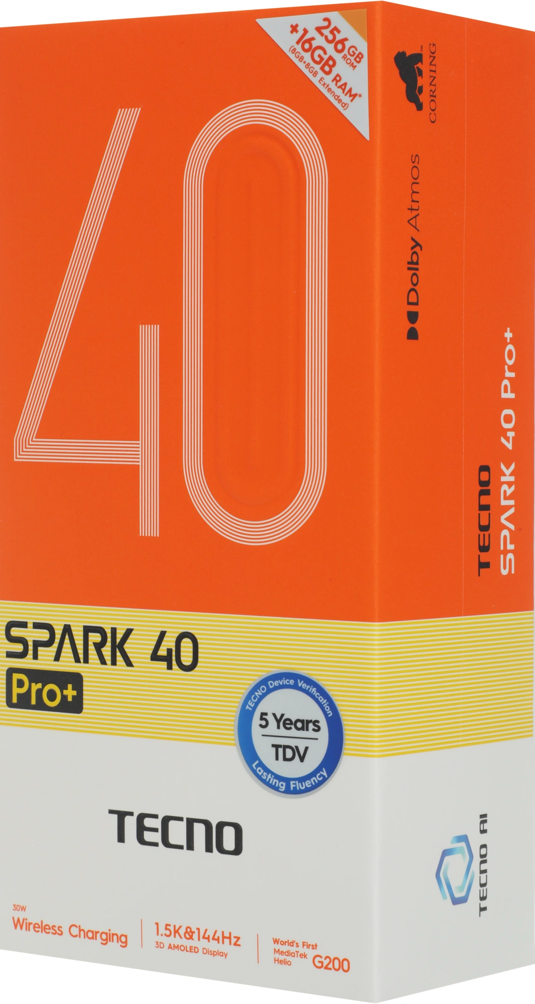 Смартфон Tecno Spark 40 Pro+ 8ГБ/256ГБ, белый (km7 256+8 aurora white) от официального дилера в России