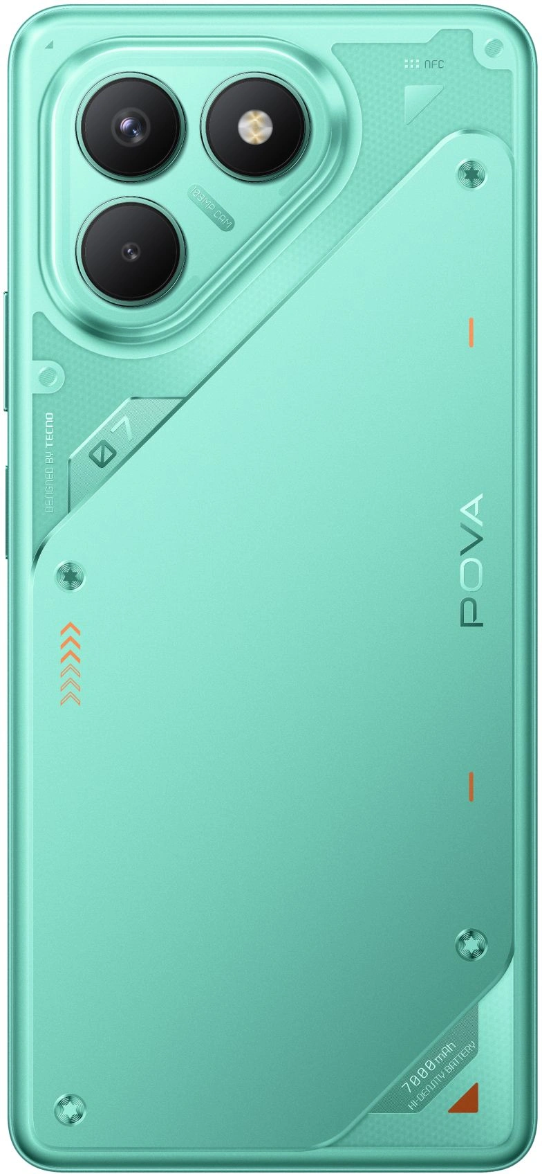 Смартфон Tecno Pova 7 Neo 8ГБ/256ГБ, зеленый (lj6 256+8 neon cyan) от официального дилера в России