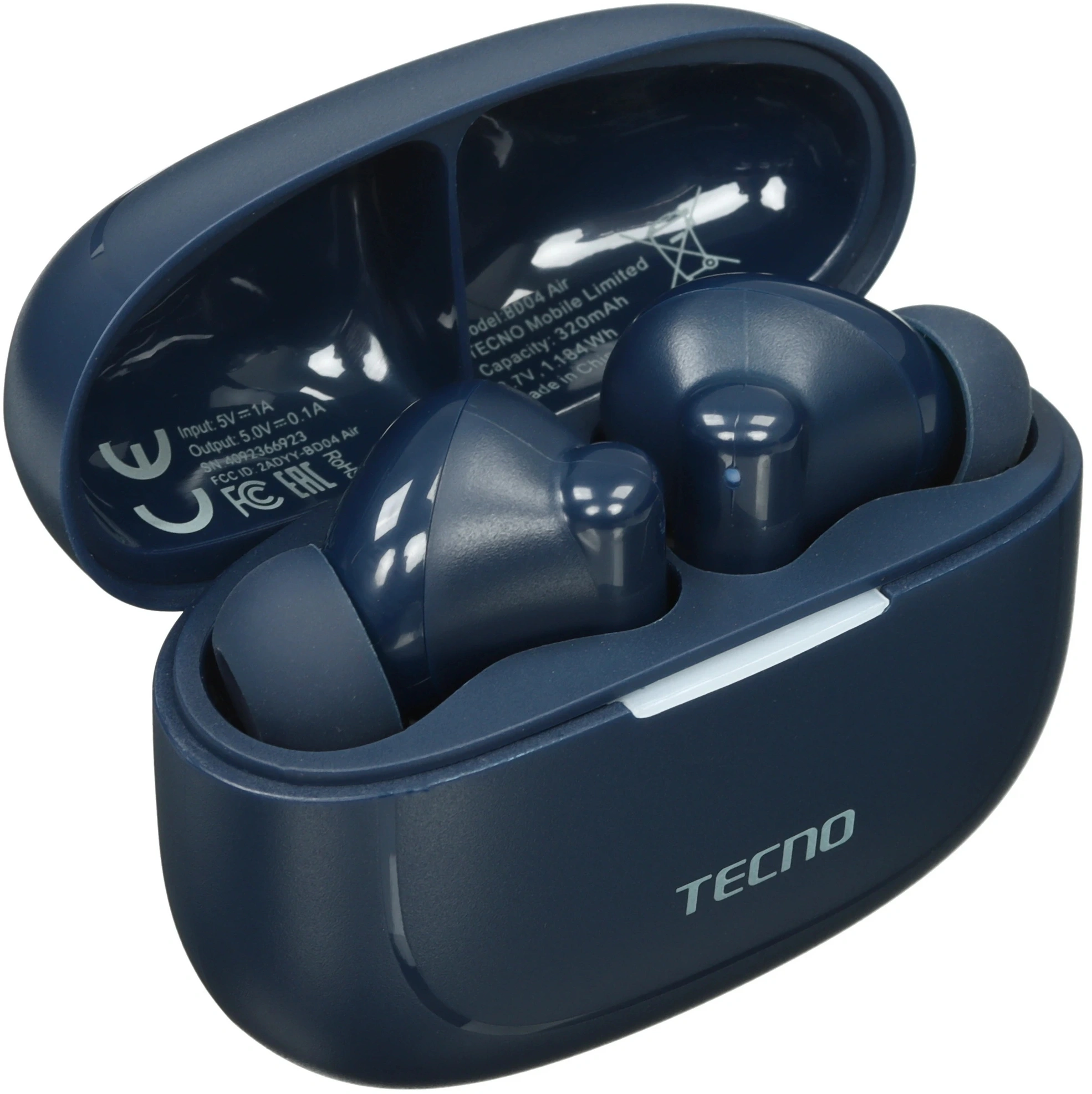 Беспроводные наушники Tecno Buds 4 Air, синий (bd04 air midnight blue) от официального дилера в России
