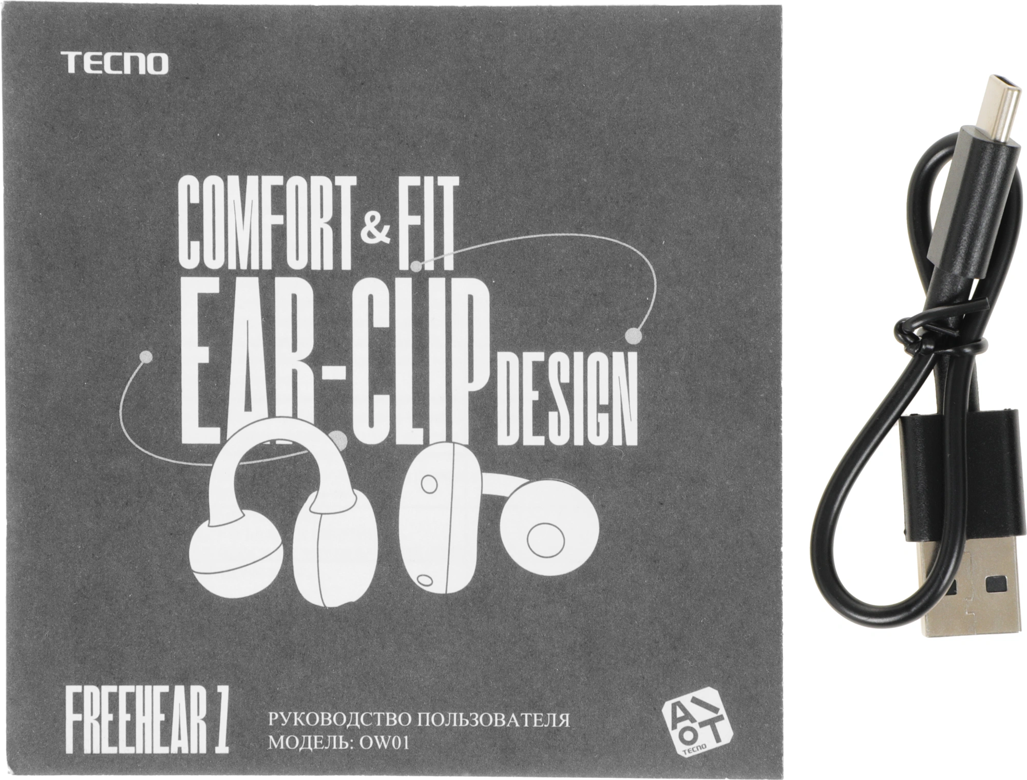 Беспроводные наушники Tecno, серый (ow01 grey) от официального дилера в России