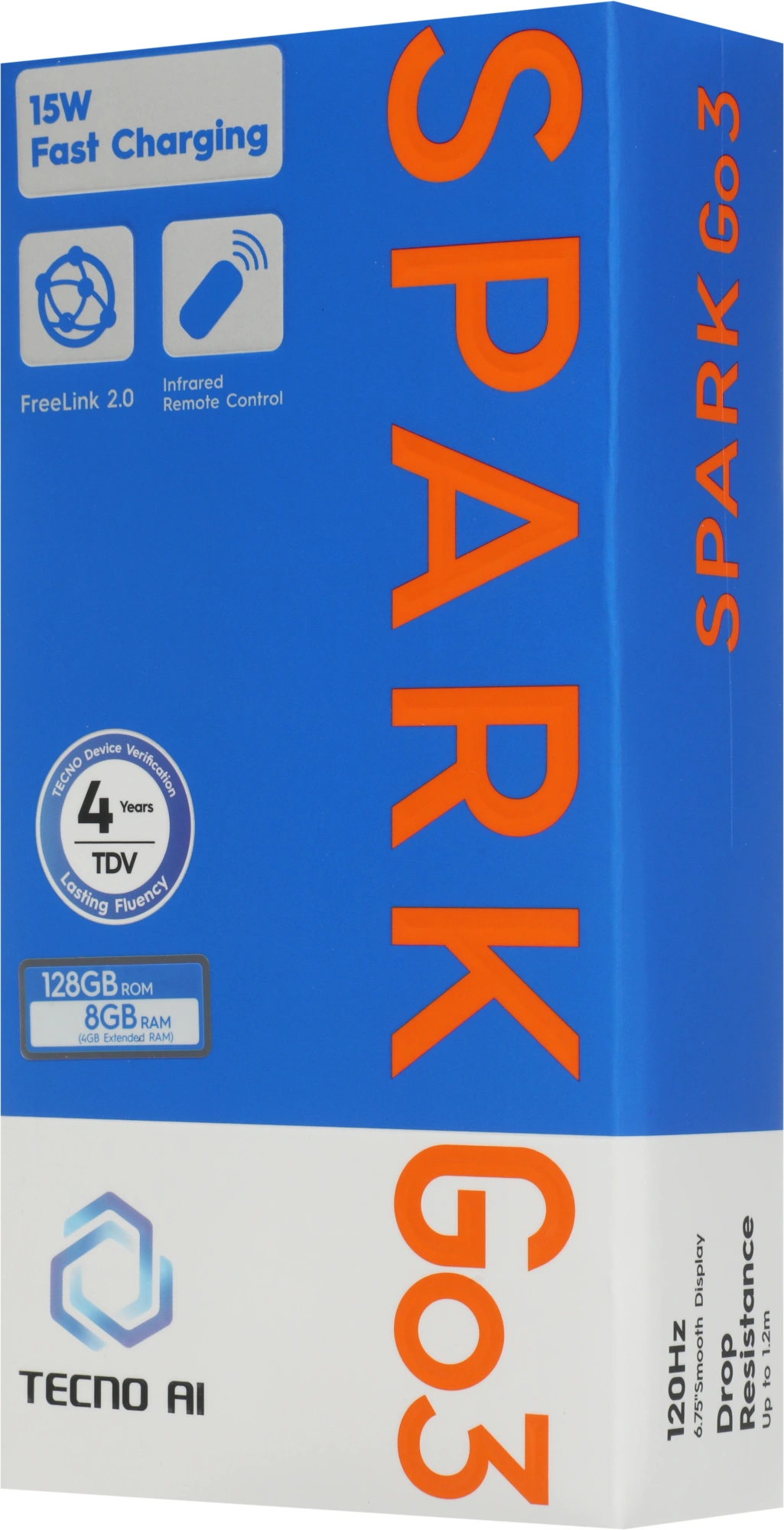 Смартфон Tecno Spark Go 3 4ГБ/128ГБ, синий (kn3 128+4 galaxy blue) от официального дилера в России
