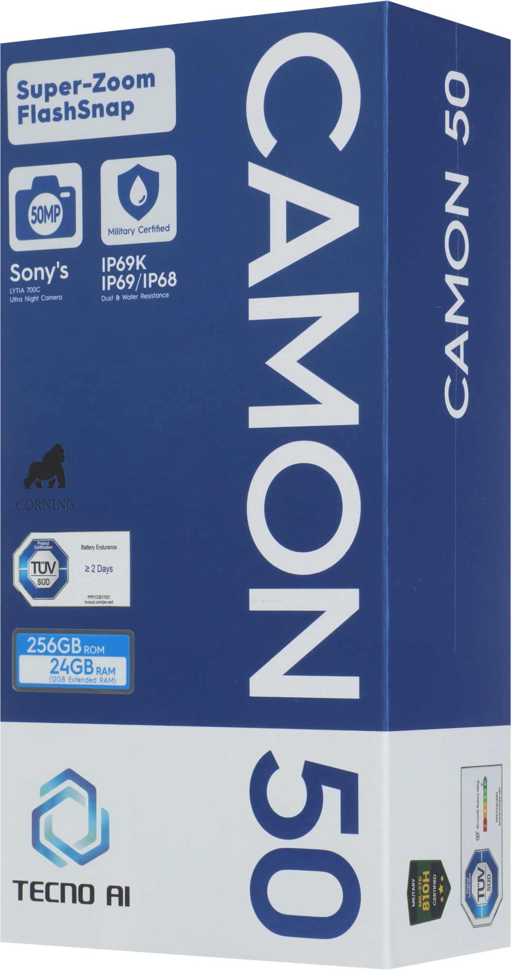Смартфон Tecno Camon 50 12ГБ/256ГБ, титан (cn5 256+12 nebula titanium) от официального дилера в России