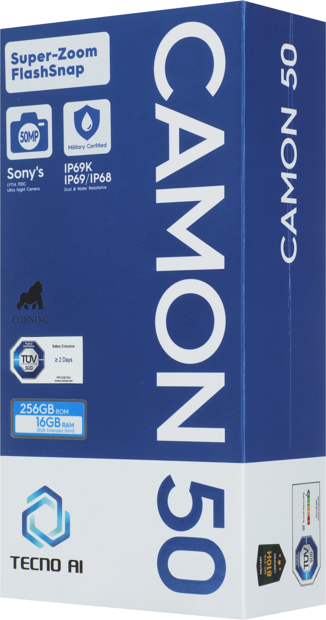 Смартфон Tecno Camon 50 8ГБ/256ГБ, титан (cn5 256+8 nebula titanium) от официального дилера в России