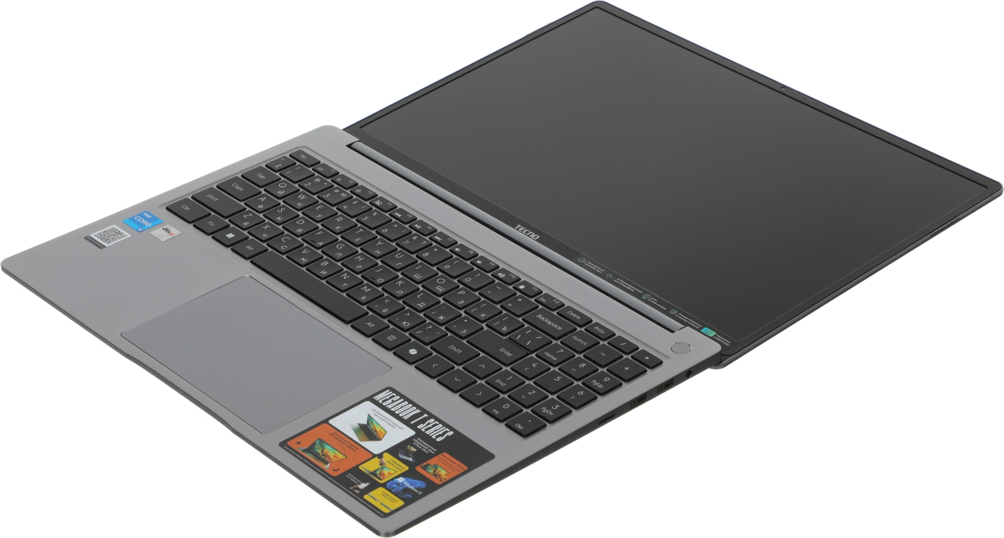 Ноутбук Tecno MegaBook T16RA, 16", IPS, Intel Core i5 13420H, LPDDR4x 16ГБ, SSD 1024ГБ, Intel UHD Graphics, серый (71005000729) от официального дилера в России